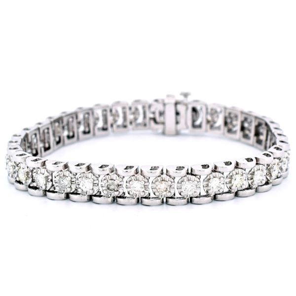 14K White Gold 3.35ctw Diamond Bracelet