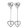 Image 1 : 18K White Gold 0.70ctw Diamond Dangling Heart Earr