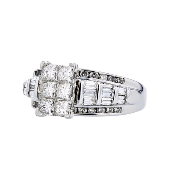 14K White Gold 1.70ctw Diamond Ring