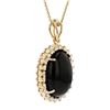 Image 5 : 14K Yellow Gold 18MM Black Onyx & 0.40ctw Diamond