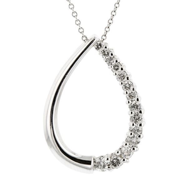 14K White Gold 0.35ctw Diamond Pendant