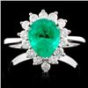 Image 1 : 18K Gold 1.35ct Emerald & 0.45ctw Diamond Ring