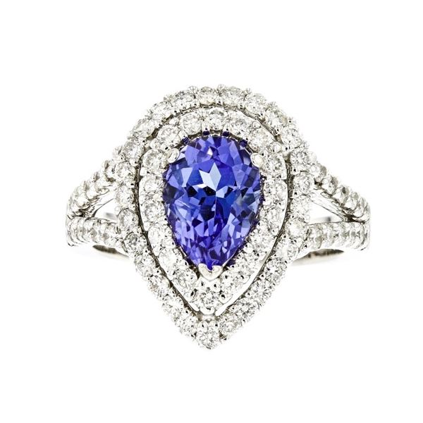 18K White Gold 1.25ct Tanzanite & 1.15ctw Diamond