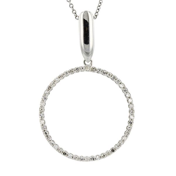 14K White Gold 0.30ctw Diamond Eternity Pendant