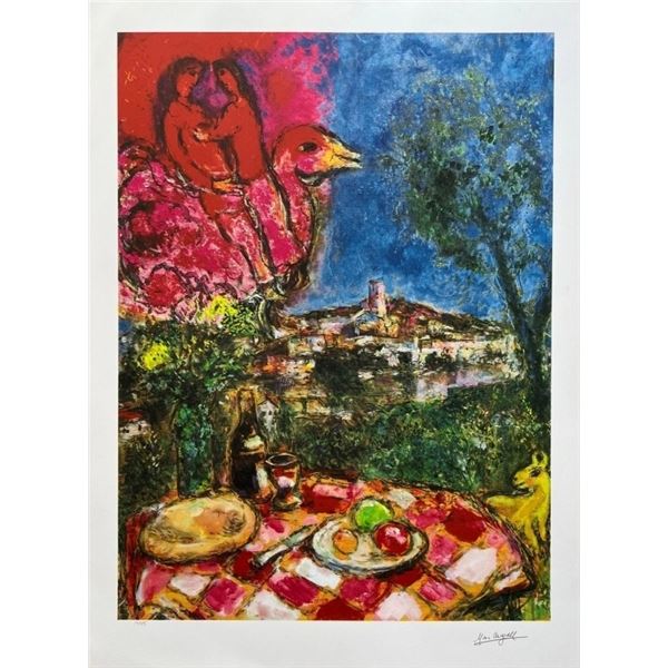 Marc Chagall “Lovers Over City” Large Limited Edit