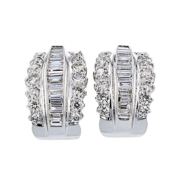 18K White Gold 3.85ctw Diamond Earrings