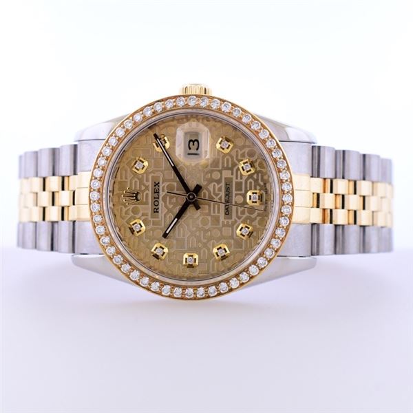 Rolex DateJust YG/SS Champagne Diam 36 Watch