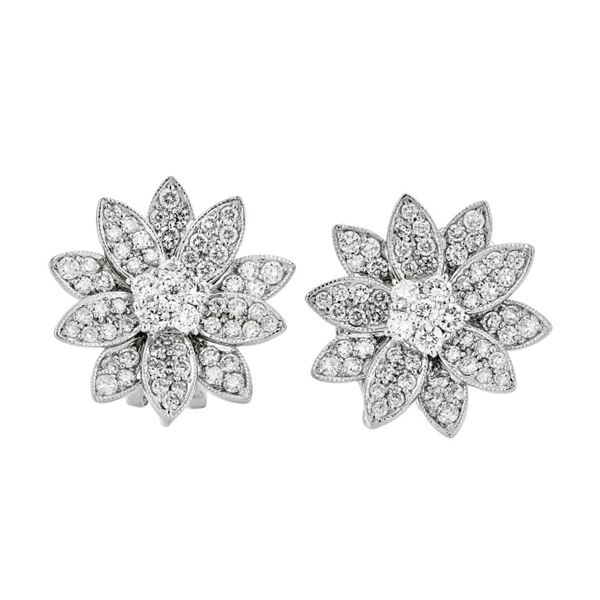 18K White Gold 2.60ctw Diamonds Earrings