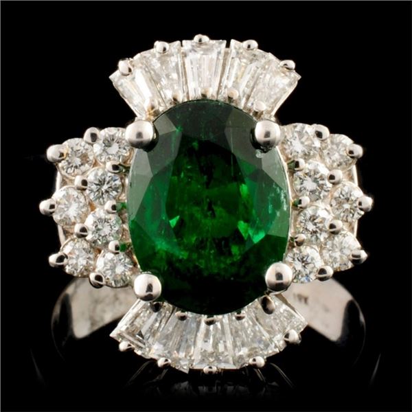 18K Gold 3.10ct Emerald & 0.85ctw Diamond Ring