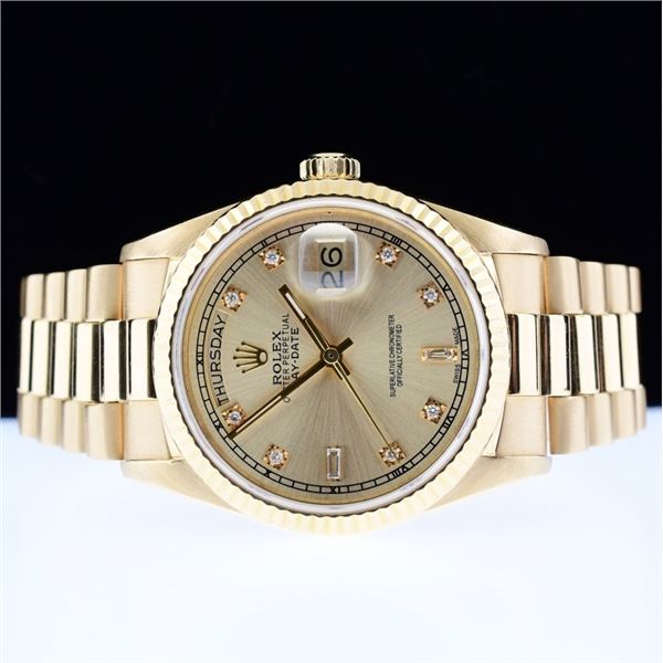 Rolex Day-Date 18K Gold President Diam 36 Watch