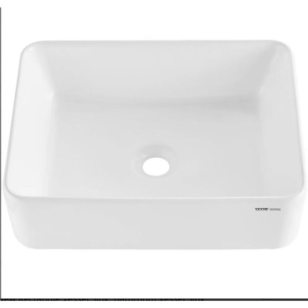 Brand New White Vessel Sink RS1237, 19 x 14.7 x 5.3 inches