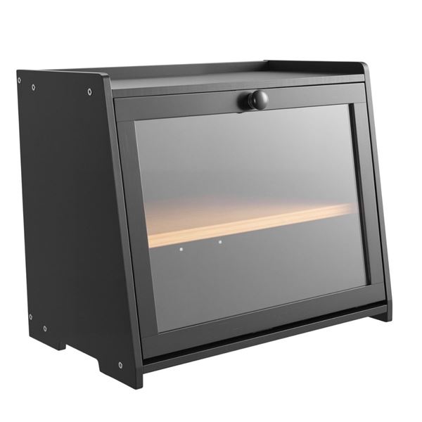 Brand new Black Bread Box with Glass Door.