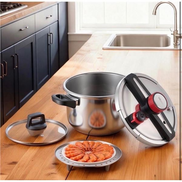 Brand New 6L Stainless Steel Pressure Cooker – 22 cm