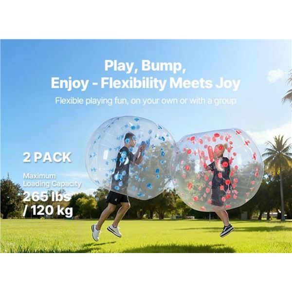 Brand New VEVOR 2-Pack Inflatable Bumper Balls – Red & Blue