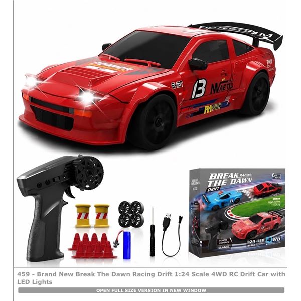 Brand New Break The Dawn Racing Drift 1:24 Scale 4WD RC Drift Car with LED Lights