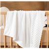 Image 3 : Brand New 2-Pack David’s Kids Minky Baby Blankets – White, 40” × 50