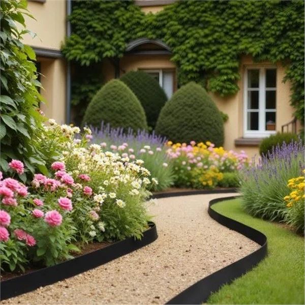 Brand New 66 ft x 4 in No-Dig Plastic Landscape Edging Kit with 60 Spikes