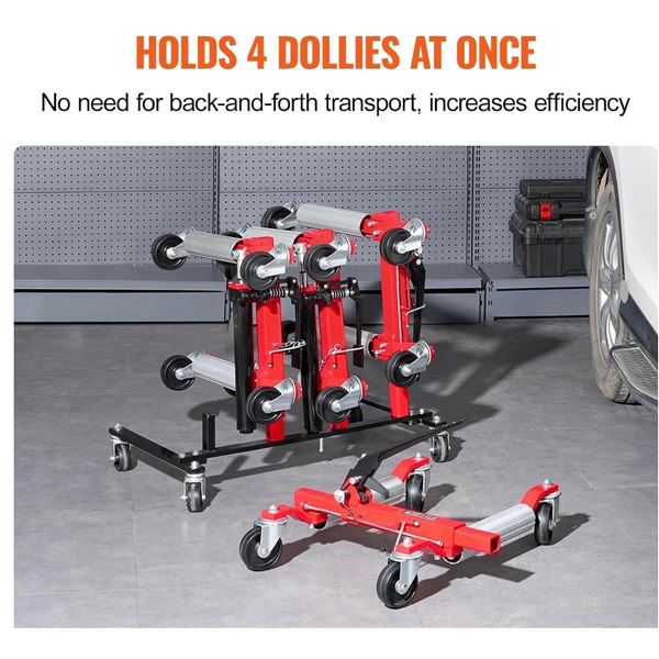 Brand New Mobile Car Dolly Storage Rack – Holds 4 Wheel Dollies