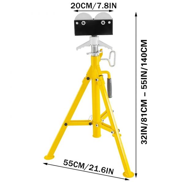Brand New Heavy-Duty Adjustable Roller Pipe Stand – 2,500 lb Capacity