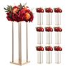 Image 2 : Brand New 10-Piece 23.62-Inch Gold Wedding Flower Stand Set