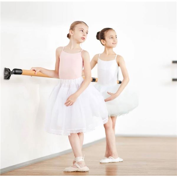 Brand New 6ft Wall Mounted Traditional Wood Ballet Barre System – Height Adjustable- Dolibe