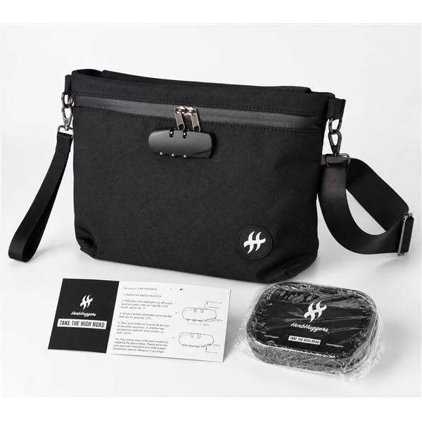 Brand New HerbHuggers Smell-Proof Locking Crossbody Bag Kit