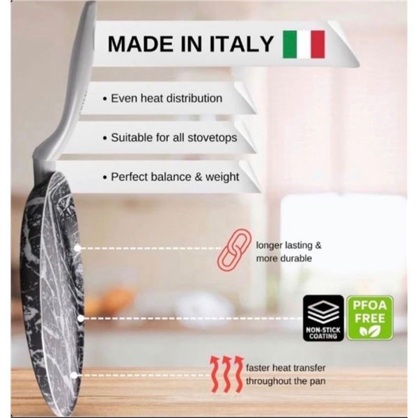 Brand New Diamond Marble Crepe & Pancake Pan 25 CM — Made in Italy - Brand New