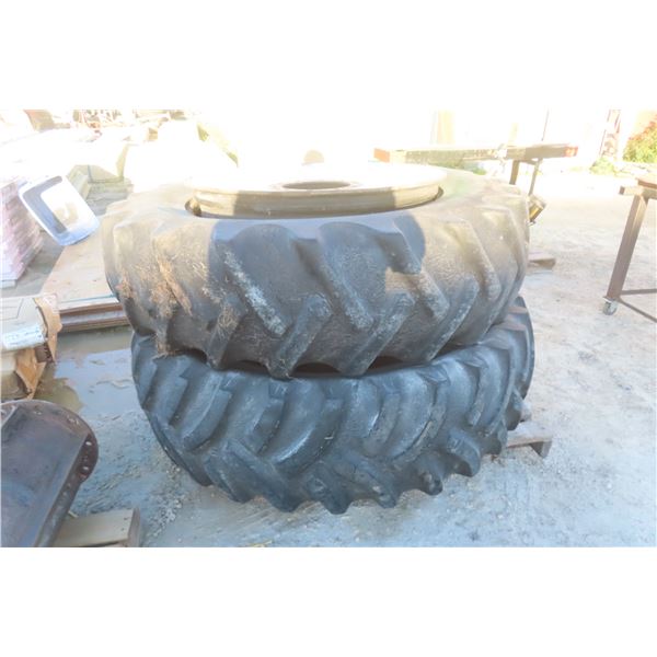 2 Used Tractor Tires on Rims – 18.4-38