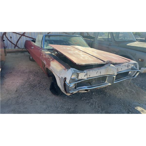 Approx 1967 Pontiac Full-Size Convertible with Stacked Headlights and Split Grille. No TOD.