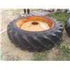 Image 2 : Rear Tractor Rim with Tire, 15.5-38. Fluid Filled