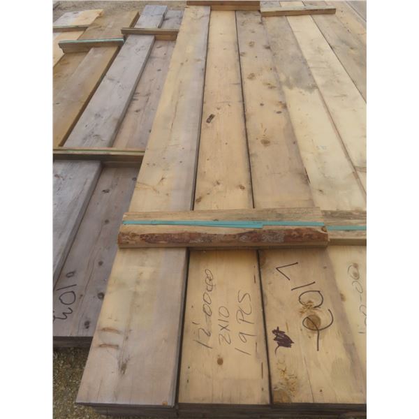 19 Pieces 2" × 10" × 12 ft Lumber