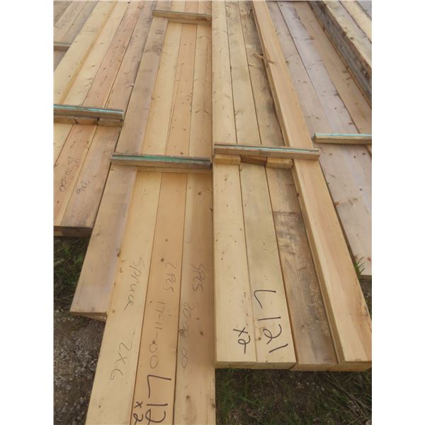 18 Pieces 2" × 6" × 17 ft 3" – 20 ft Lumber