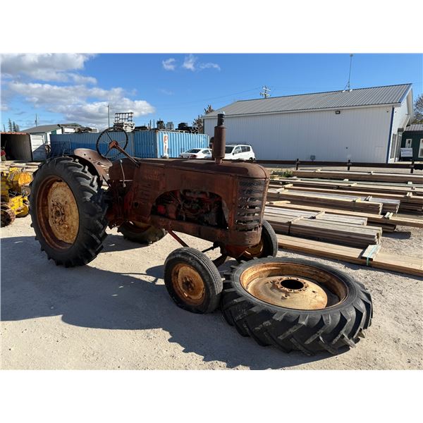 Vintage Massey-Harris Gas Tractor w/ Wide Front & Spare Rear Wheel