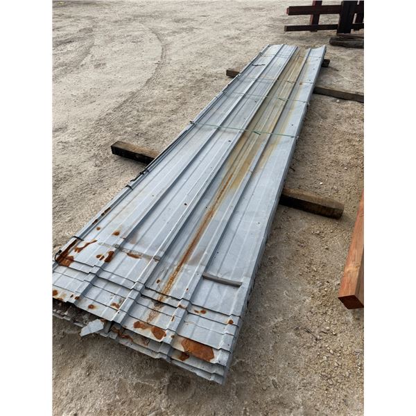 24 Sheets Galvanized Metal Panels – 37.5" x 16-17 Feet In Length