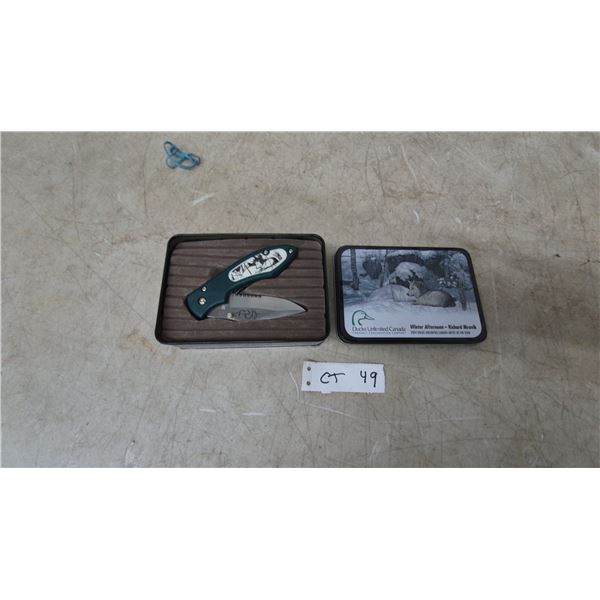 Ducks Unlimited Canada “Winter Afternoon” Folding Knife and Tin Box