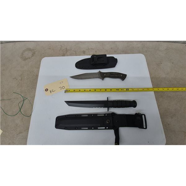 KA-BAR Olean NY Fixed Blade Knife and Sheath, plus Second Knife
