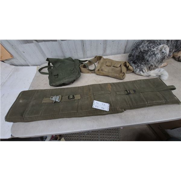 US Military Canvas Parachuters Case and 2 Canvas Shoulder Bags