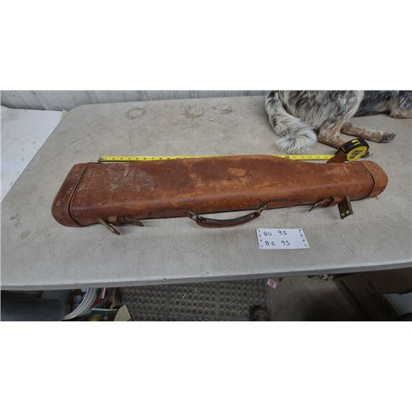 Vintage Leather Gun Case, 30” Long, with Brass Hardware