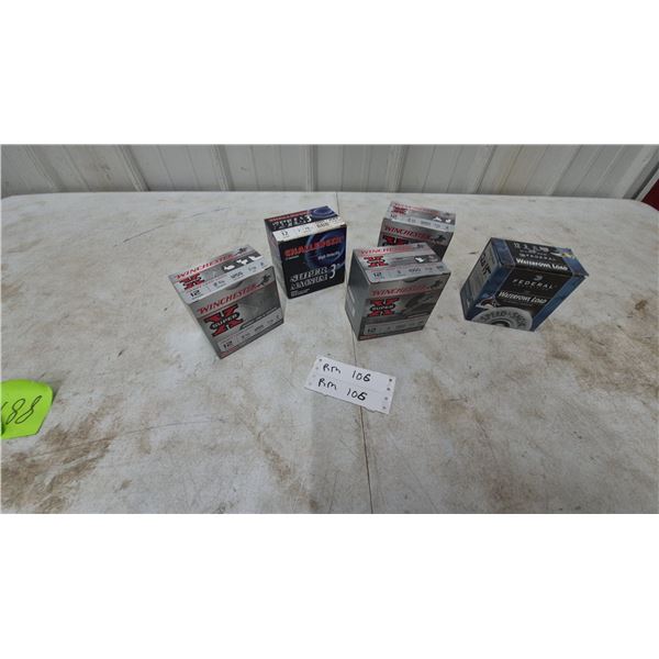 Winchester, Challenger, and Federal 12 Gauge 3” Shotgun Shells, 109 Rounds