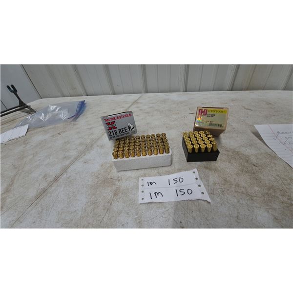Winchester and Hornady .218 Bee Ammunition, 75 Rounds