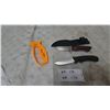 Image 1 : Smith's Knife Sharpener and 2 Knives, One with Sheath