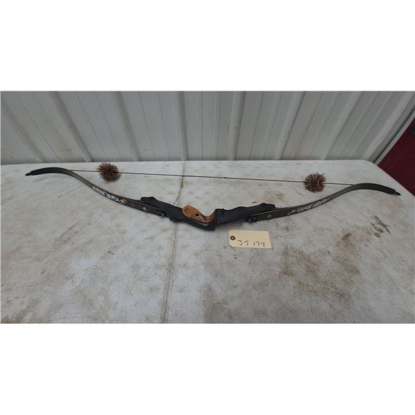 Galaxy Bronze Star Recurve Bow, Black and Wood Grip, with String