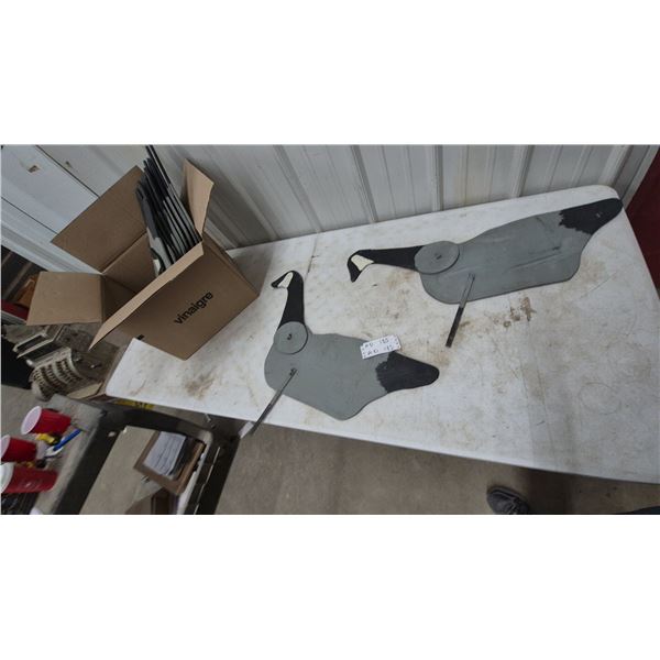 11 Wooden Goose Decoys
