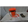 Image 1 : Orange and Green Padded Hunting Seat with Shoulder Strap and Pouch
