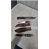 Image 1 : 3 Fixed-Blade Knives, 2 with Sheaths, Biggest 14.6”