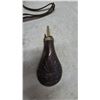 Image 3 : Powder Horn and Powder Flask with Embossed Military Motif