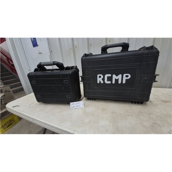 Two Hard Cases with Foam Interiors, One Marked RCMP