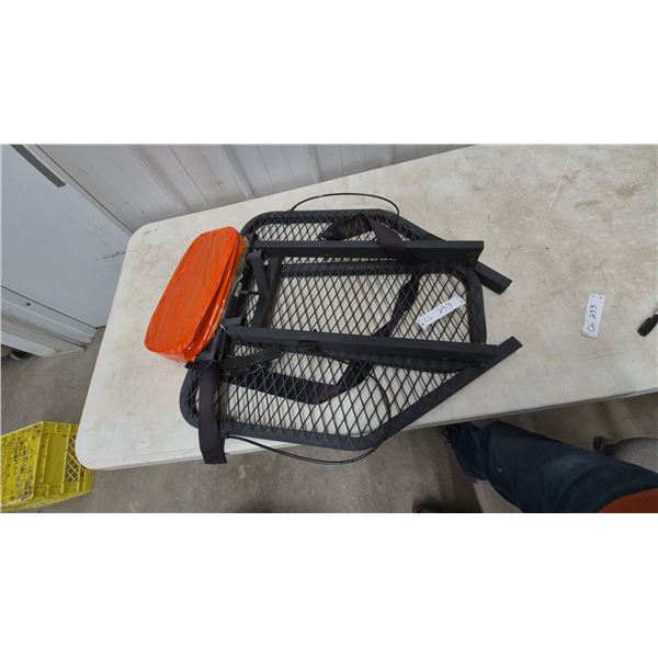 Summit Treestand with Orange Seat Cushion and Black Straps