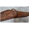 Image 3 : Tooled Leather Rifle Scabbard with Deer and Mountain Scene