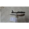Image 1 : Solingen Hunting Dagger with Antler Handle and Leather Sheath